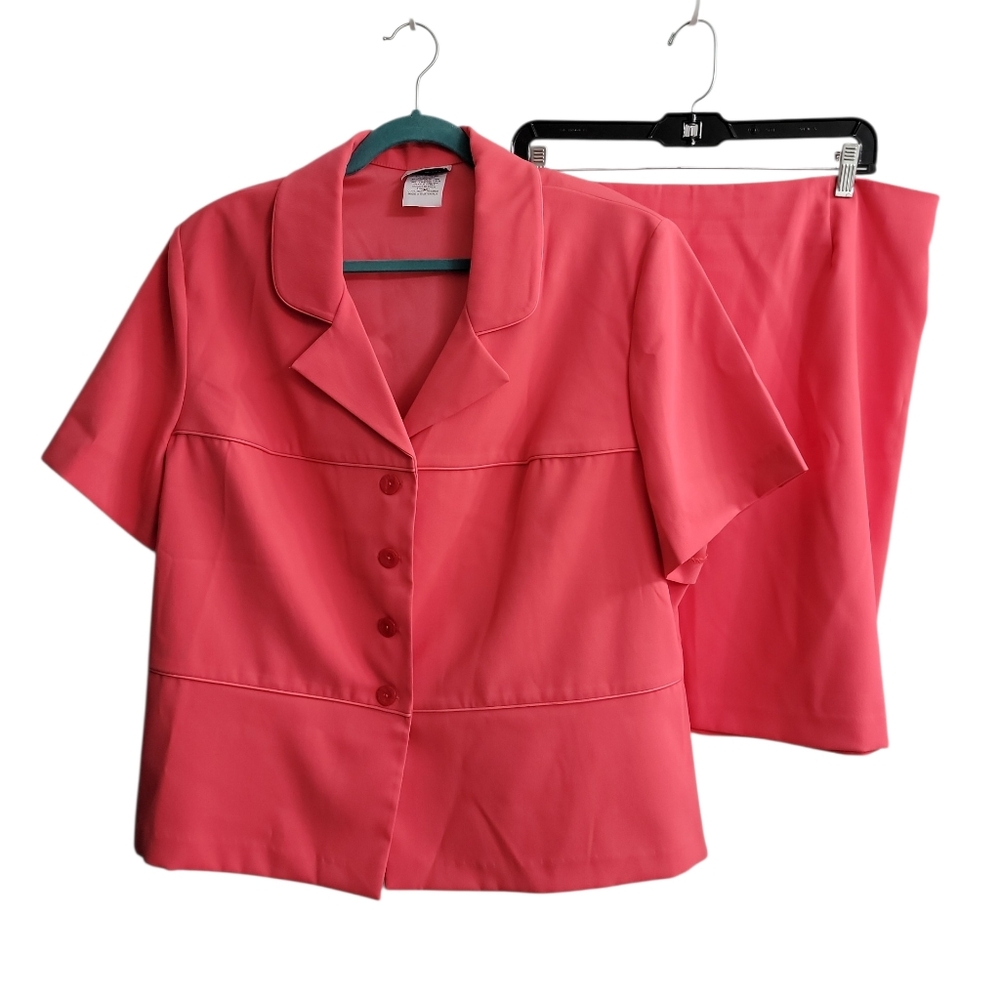 Fashion Bug Coral Skirt Set Plus Size Vintage